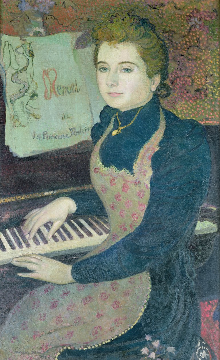 Marthe ved pianoet eller menuetten til prinsesse Maleine, 1891 av Maurice Denis