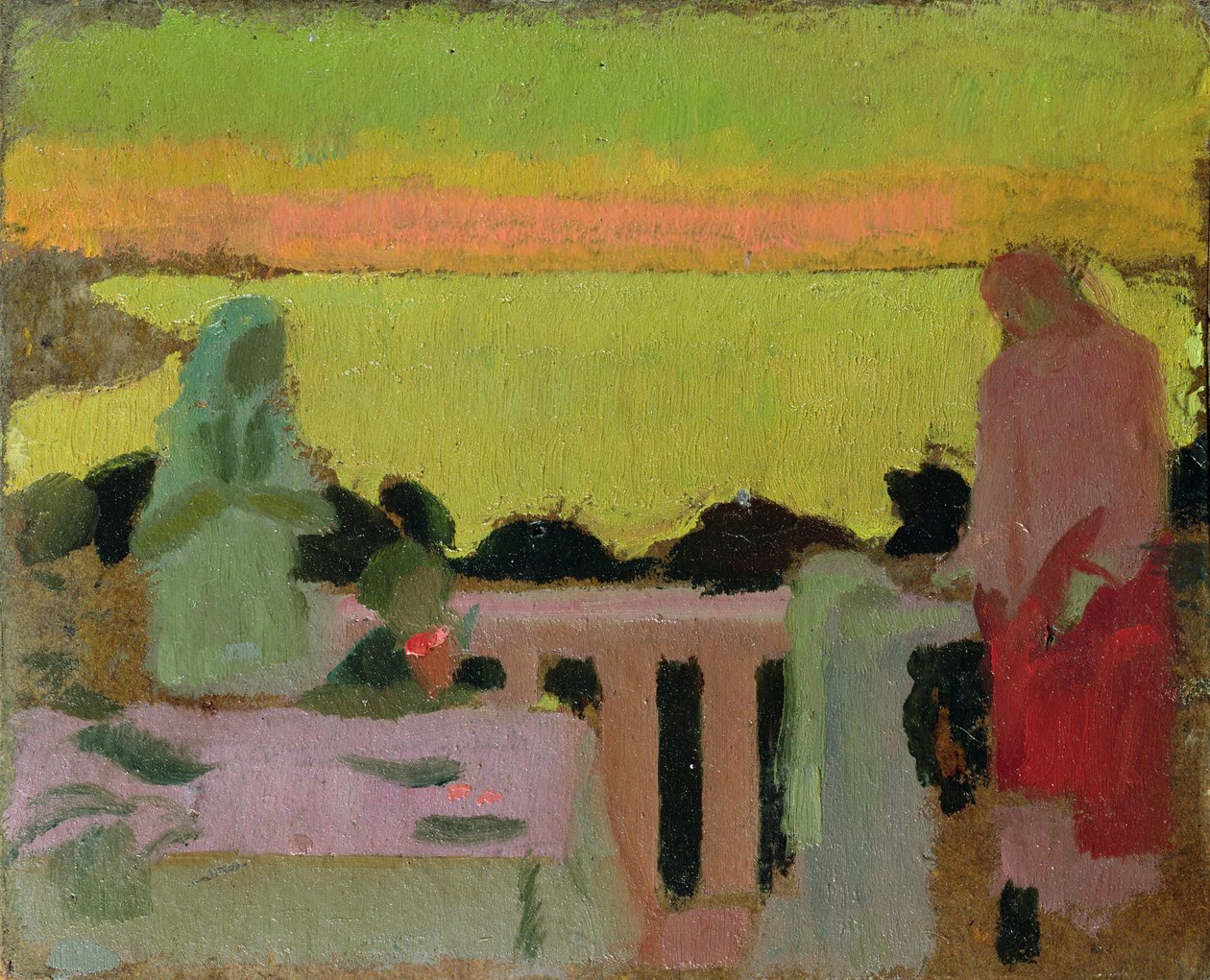 På balkongen ved Silencio, eller Marthe og Marie i stillhet, ca. 1917 av Maurice Denis