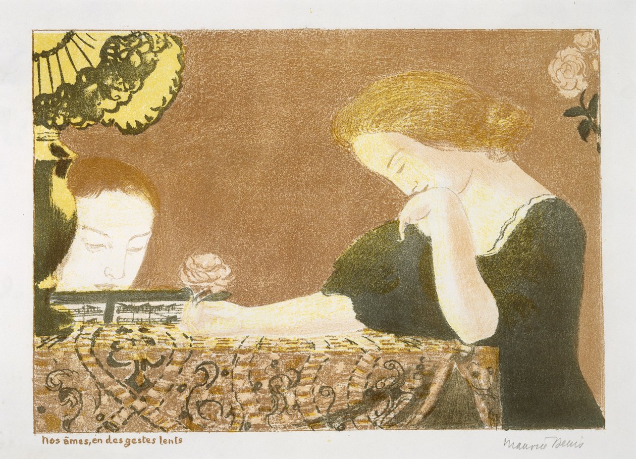 Our Souls, In Slow Movements, 1892-99 (fargelitho på vevd papir) av Maurice Denis