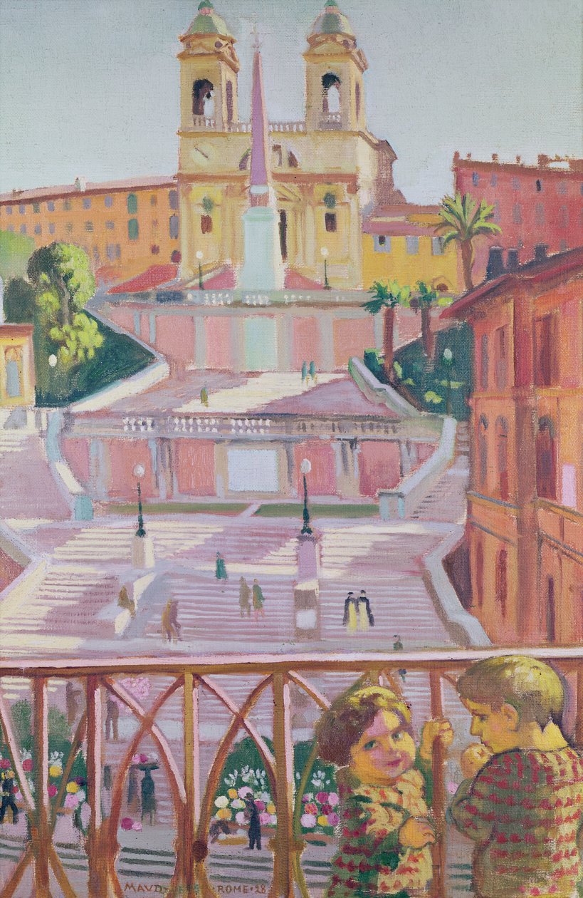 Spansketrappen og Trinità dei Monti-kirken, Roma, 1928 av Maurice Denis