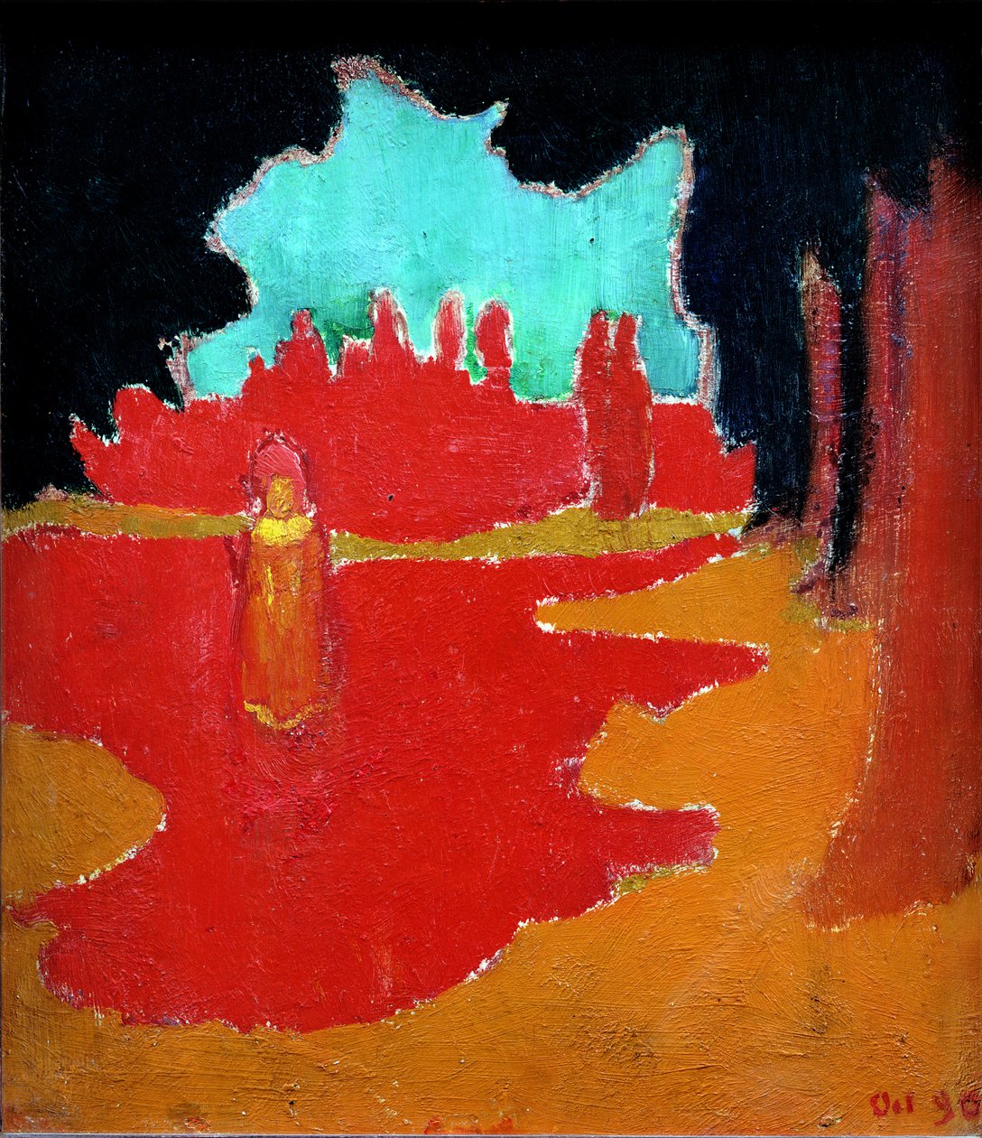 Solflekker på terrassen, 1890 (olje på kort) av Maurice Denis