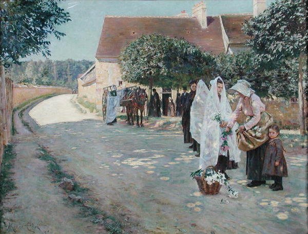 Begravelsen av en ung jente, 1888 av Maurice Eliot