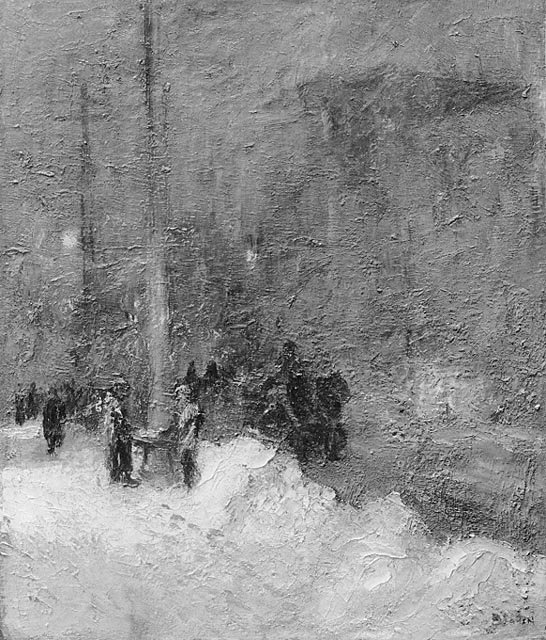 Snøstorm, kveld av Maurice Galbraith Cullen