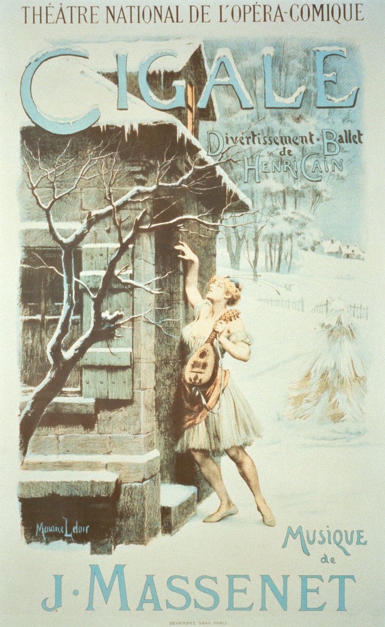 Cigale, ballett av Jules Massenet koreografert av Henri Cain ved Theatre Nationale de lOpera Comique av Maurice Leloir