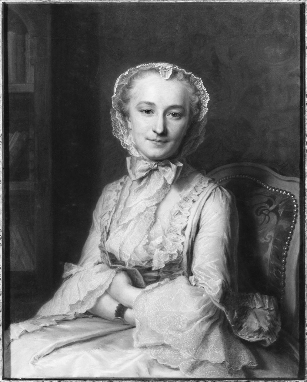 Mademoiselle Marie Salle, 1741 (pastell på papir) av Maurice Quentin de La Tour