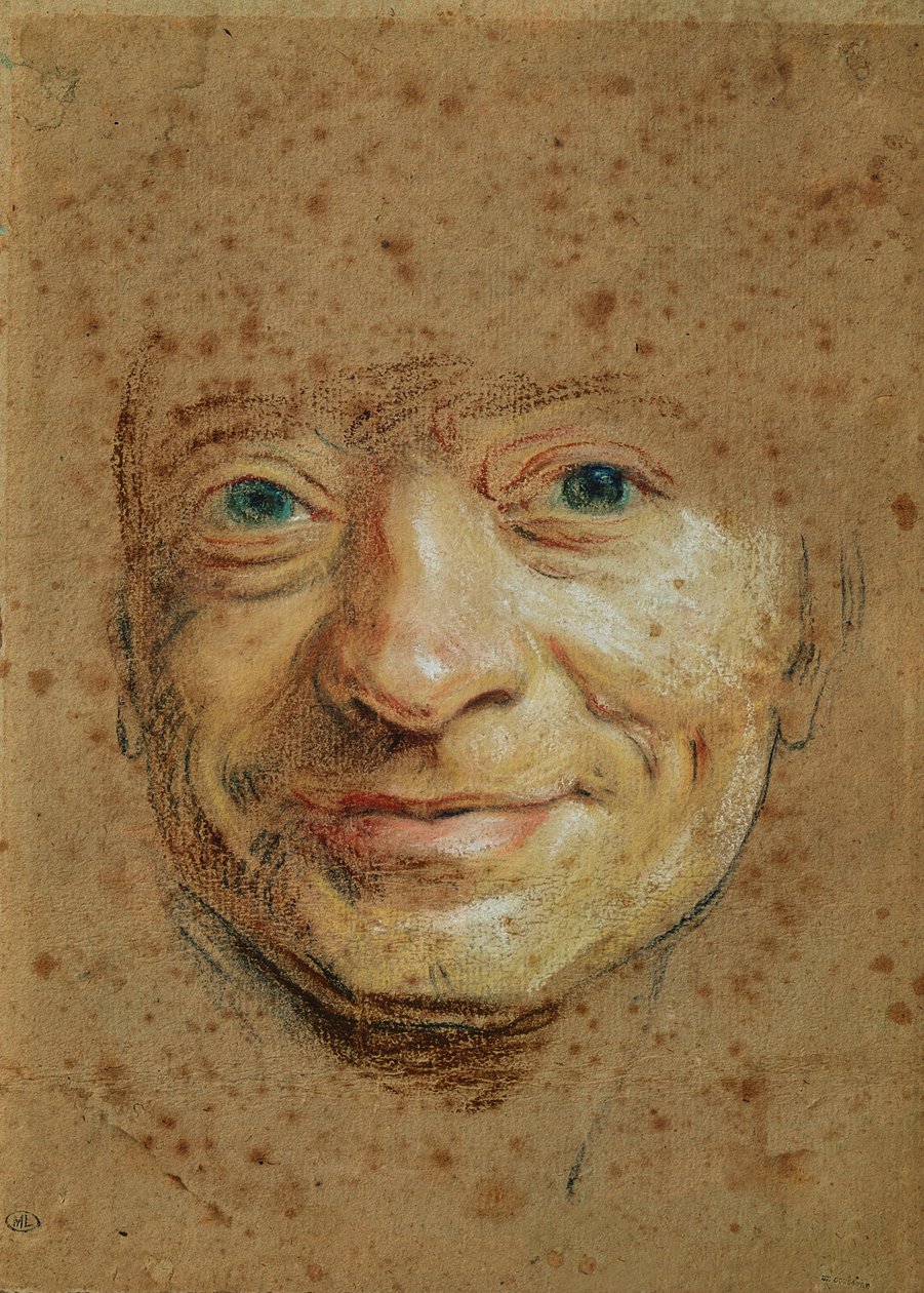 Selvportrett (pastell på papir) av Maurice Quentin de La Tour