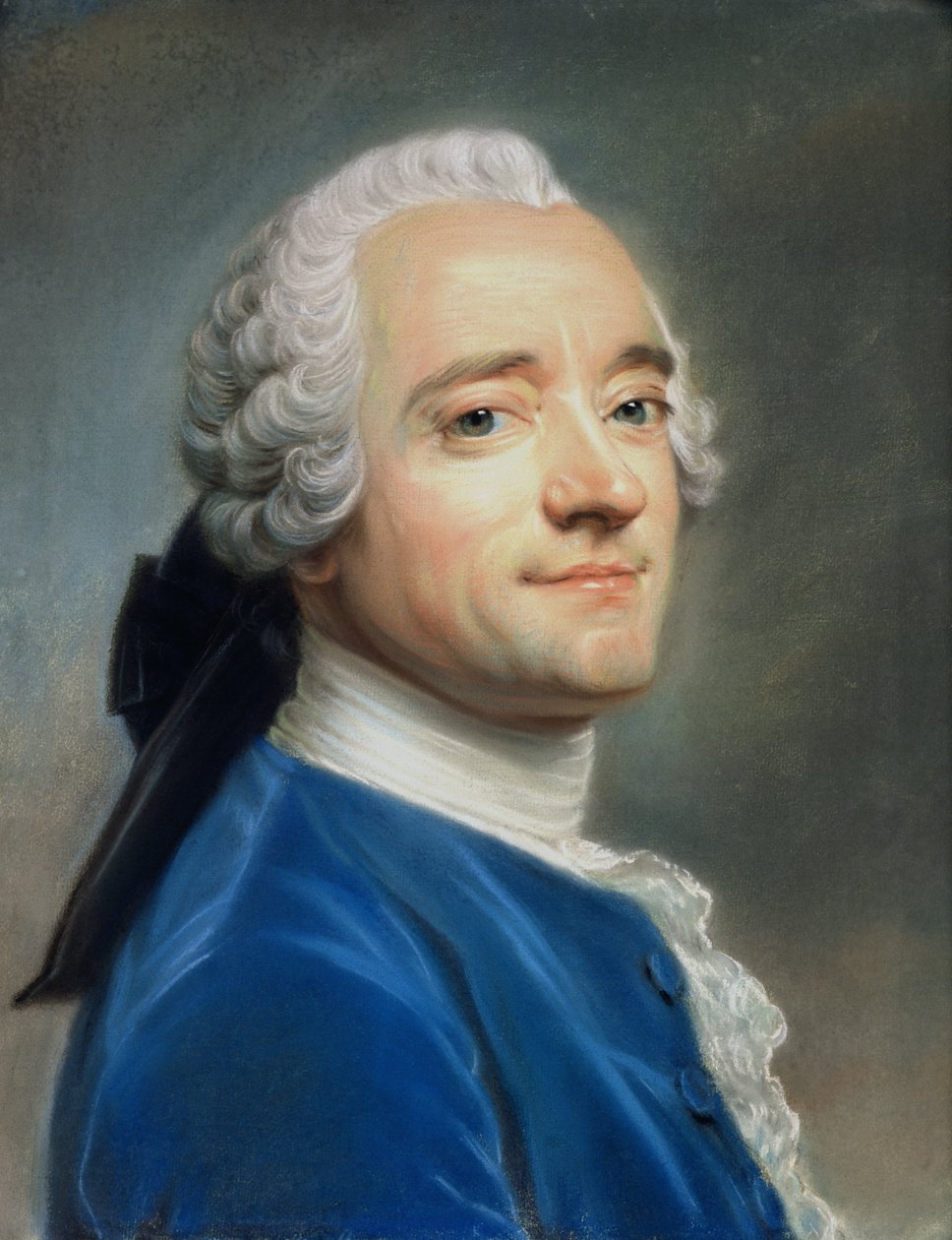 Selvportrett med blondejabot (pastell) av Maurice Quentin de La Tour