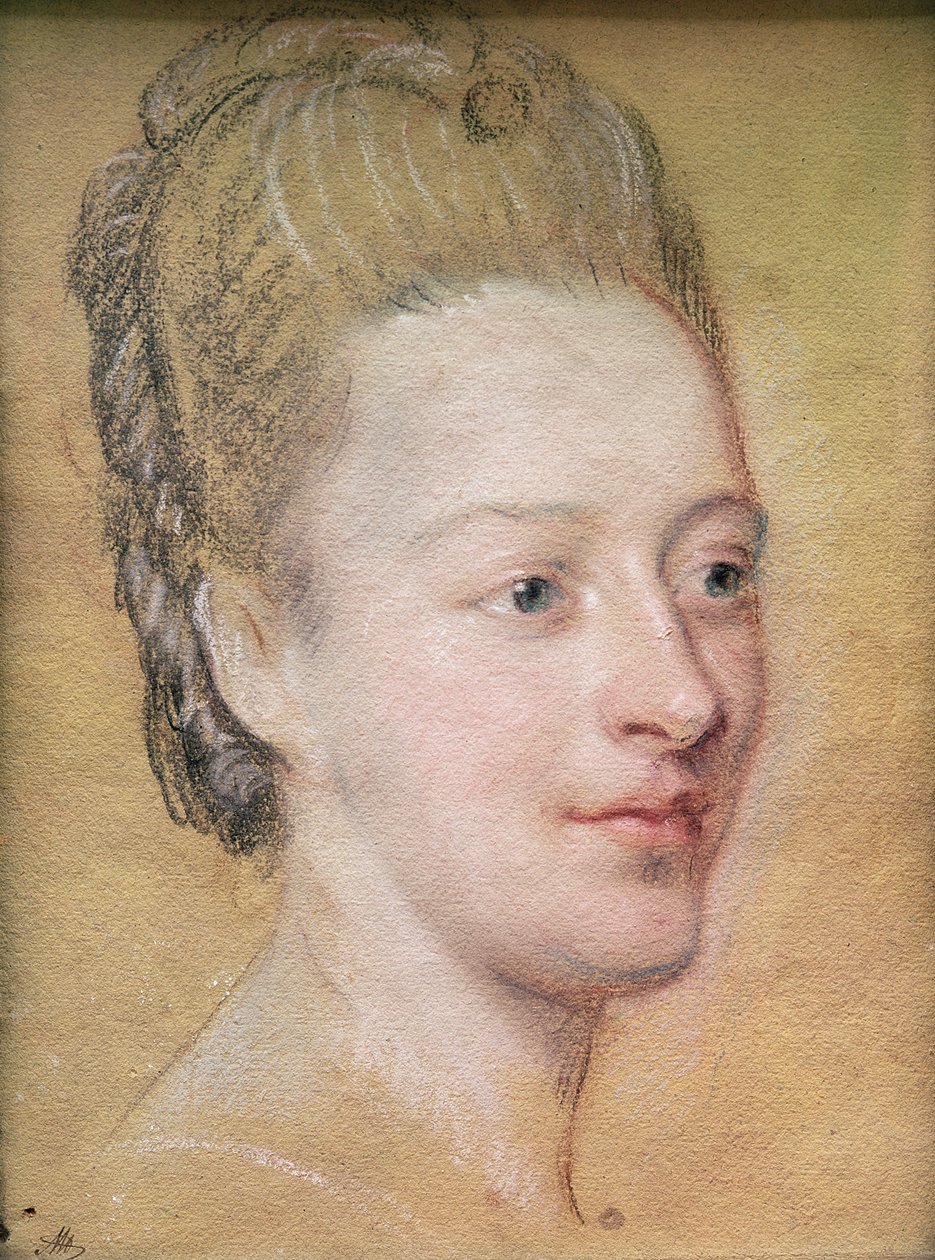 Portrett av Isabelle de Charriere (1740-1805) Belle de Zuylen, 1766 (pastell på papir) av Maurice Quentin de La Tour