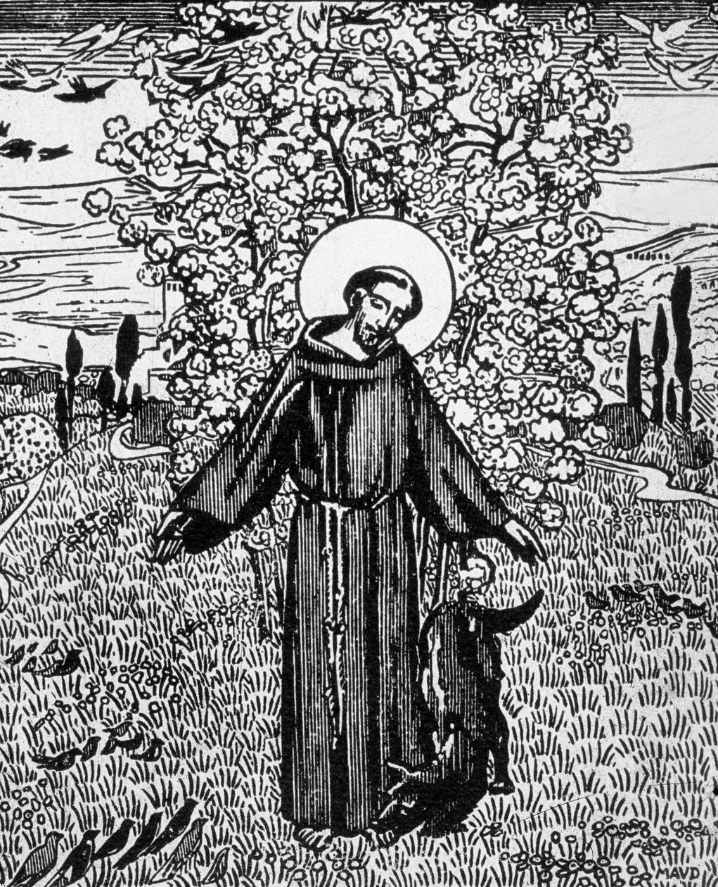 Frans av Assisi (1181-1226), gravert av Jacques Beltrand etter tegning av Maurice Denis av Maurice (after) Denis