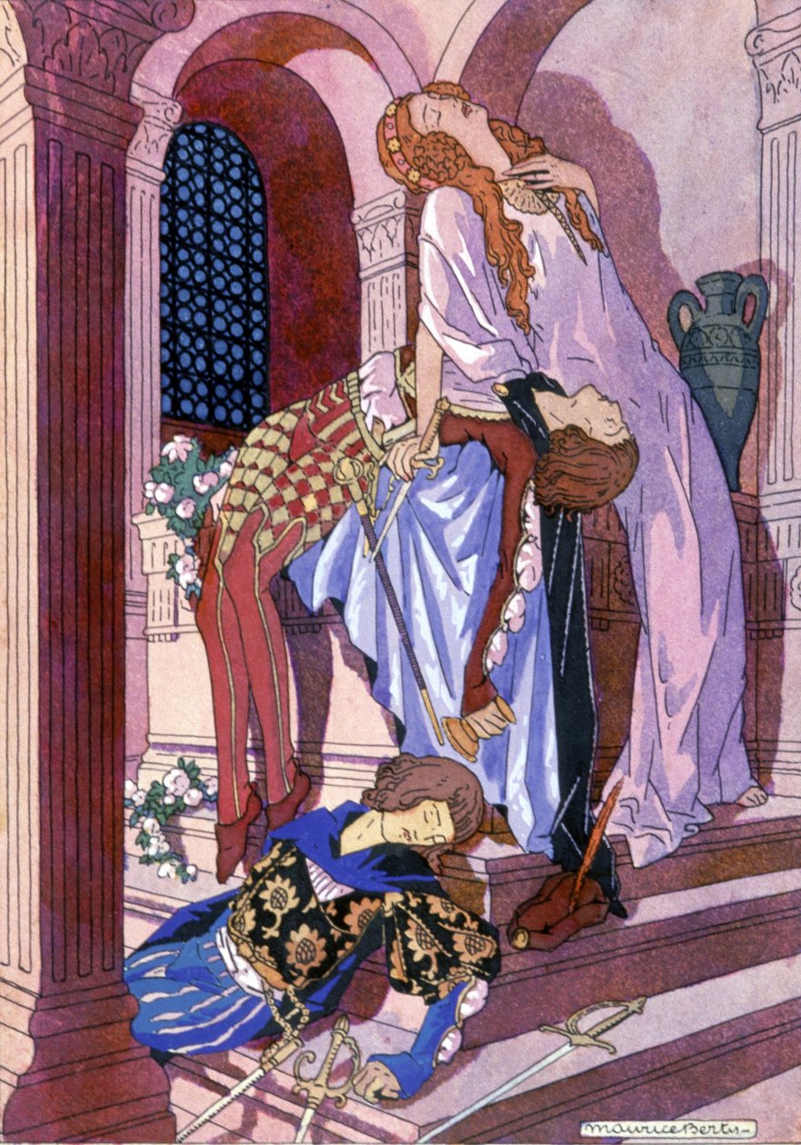 Romeo og Julies død, ca. 1930 (illustrasjon) av Maurice Berty