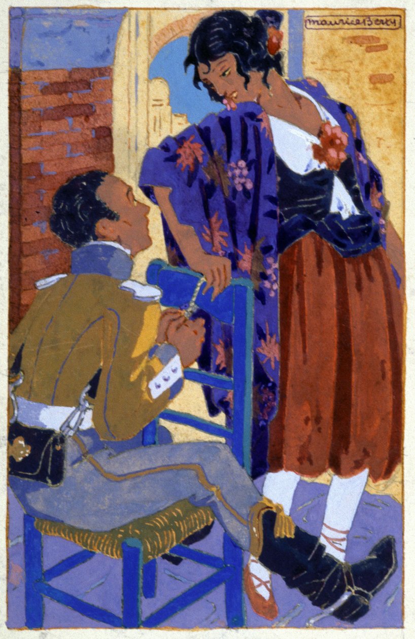 Don Jose og Carmen, ca. 1930 (illustrasjon) av Maurice Berty