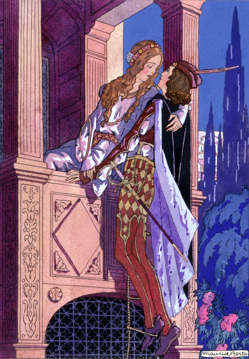 Romeo og Julie, ca. 1930 (illustrasjon) av Maurice Berty