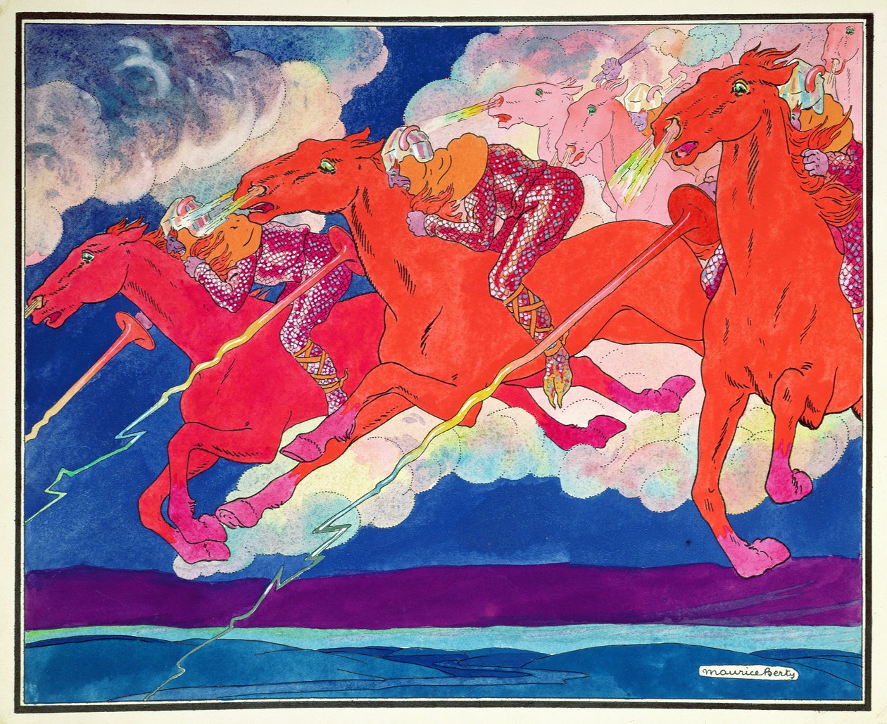 The Legions of Attila Descending from Heaven, ca. 1920 (akvarell på papir) av Maurice Berty