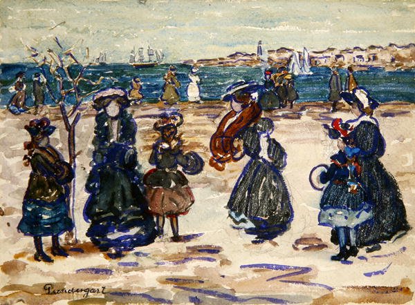 Over havnen, Salem (akvarell og gouache over grafitt på papir) av Maurice Brazil Prendergast