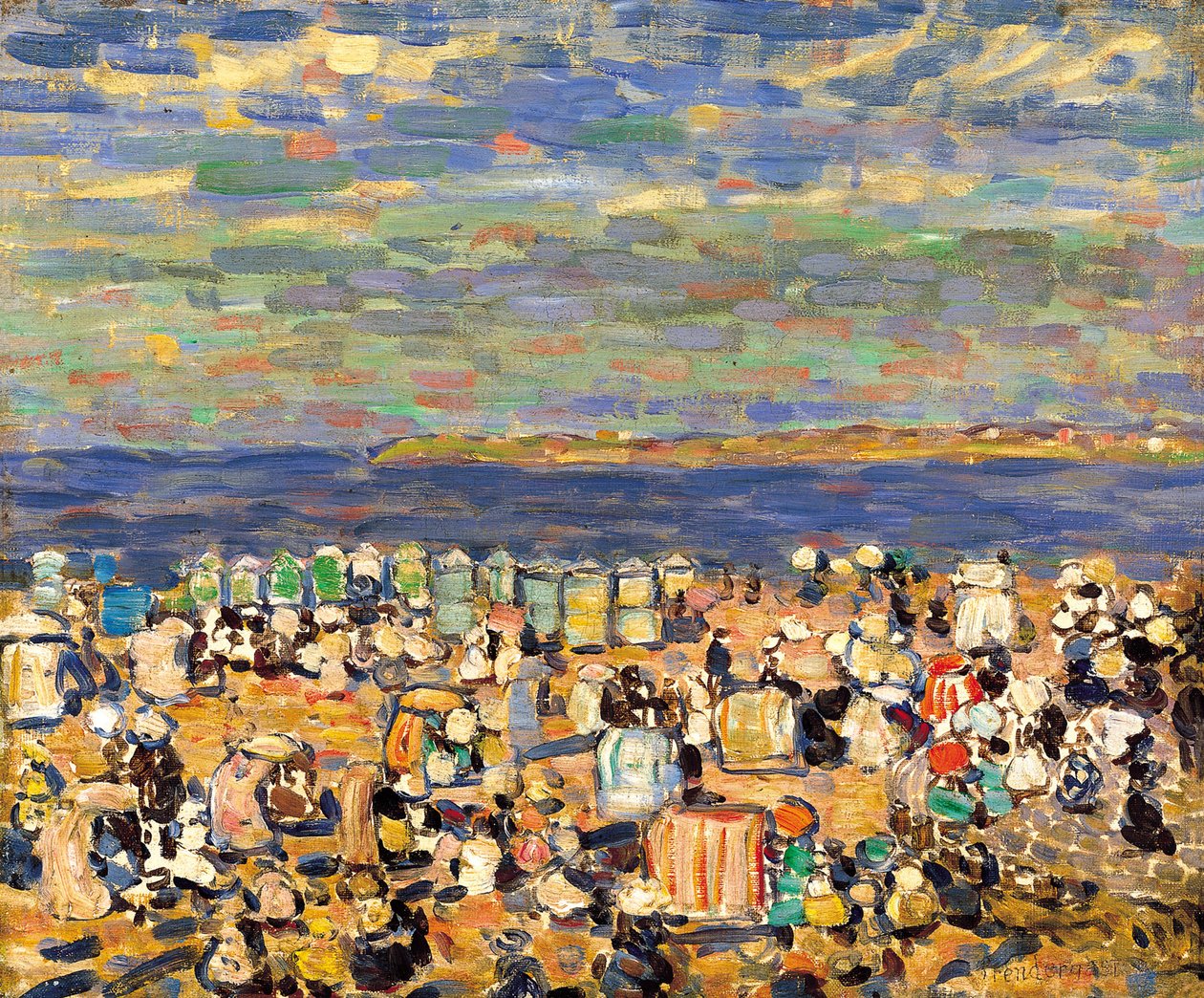 Stranden ved St. Malo, ca. 1907 av Maurice Brazil Prendergast