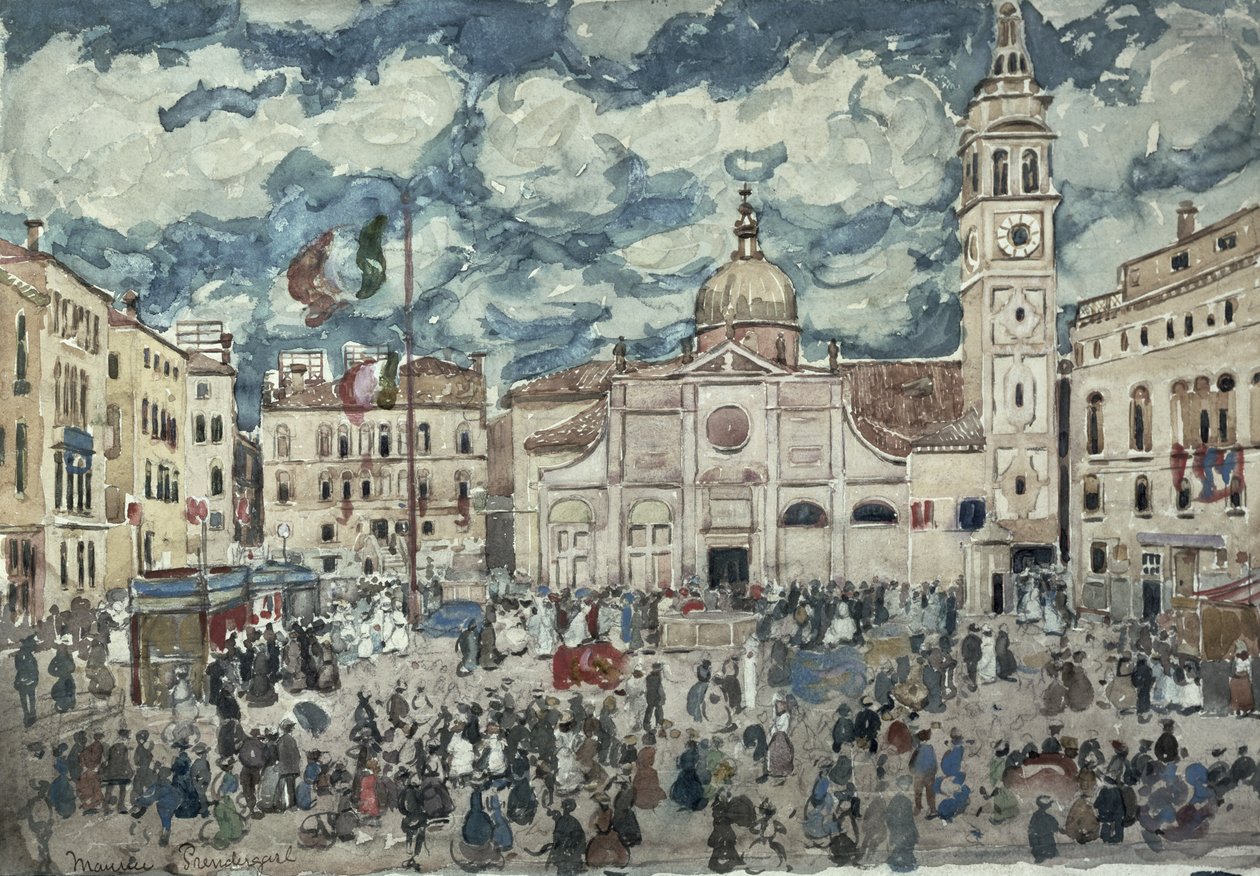 Campo Santa Maria Formosa, Venezia, ca. 1898 av Maurice Brazil Prendergast