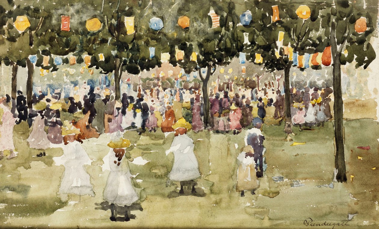 Central Park, New York City, 4. juli, ca. 1900-03 av Maurice Brazil Prendergast