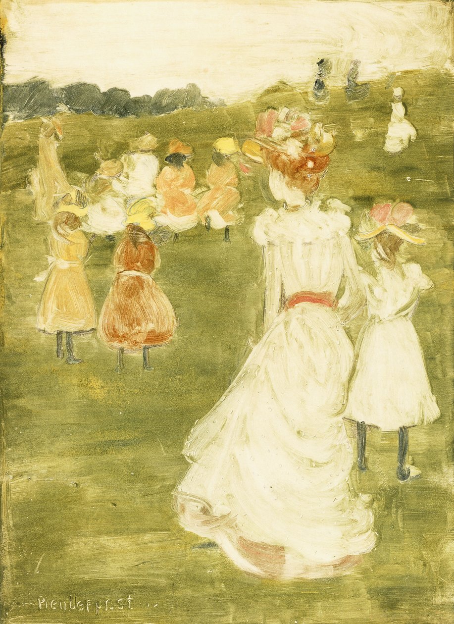 Figurer i parken, ca. 1895-97 av Maurice Brazil Prendergast
