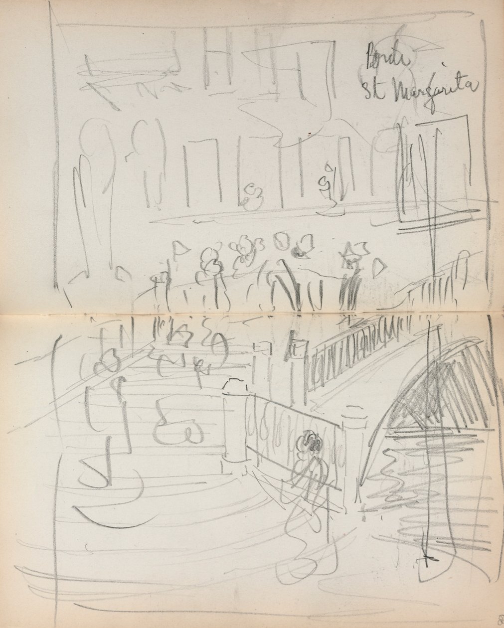 Italiensk skissebok: Bridge St. Margarita side 67 & 68, 1898-1899. av Maurice Brazil Prendergast