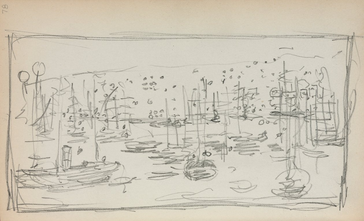 Italiensk skissebok: Havn side 78, 1898-1899. av Maurice Brazil Prendergast