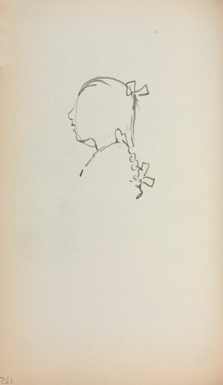 Italian Sketchbook: Head of a Girl på profilside 152, 1898-1899. av Maurice Brazil Prendergast