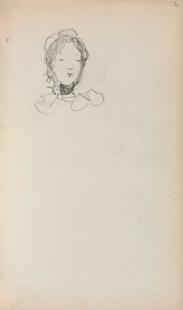Italian Sketchbook: Head of a Girl side 176, 1898-1899. av Maurice Brazil Prendergast
