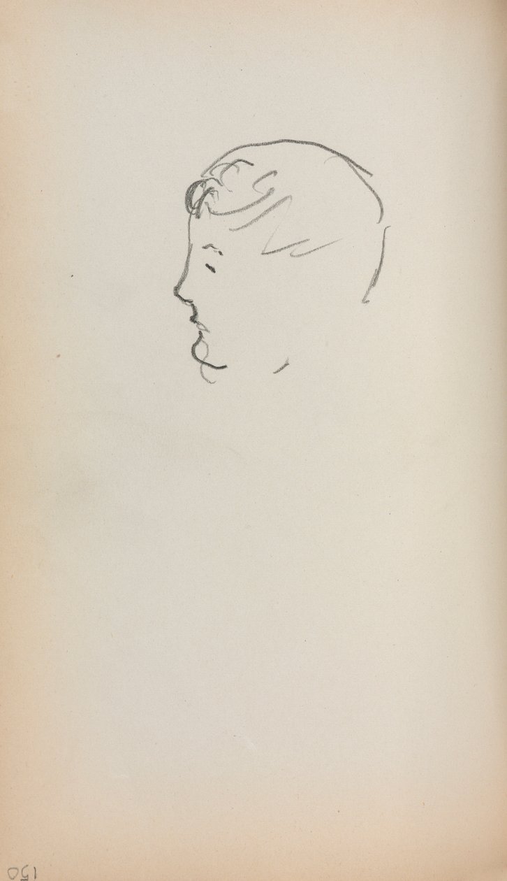 Italian Sketchbook: Head of a Man in Profile side 150, 1898-1899. av Maurice Brazil Prendergast