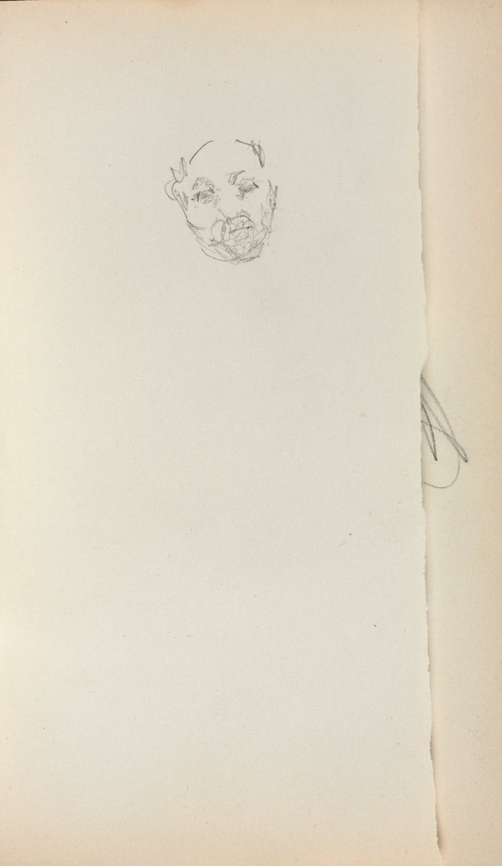 Italiensk skissebok: Head of a Man side 221, 1898-1899. av Maurice Brazil Prendergast