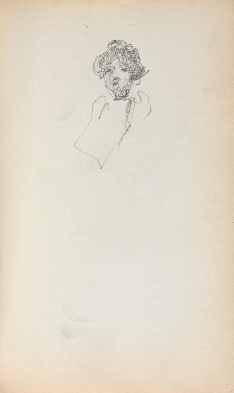 Italian Sketchbook: Head of a Woman side 215, 1898-1899. av Maurice Brazil Prendergast
