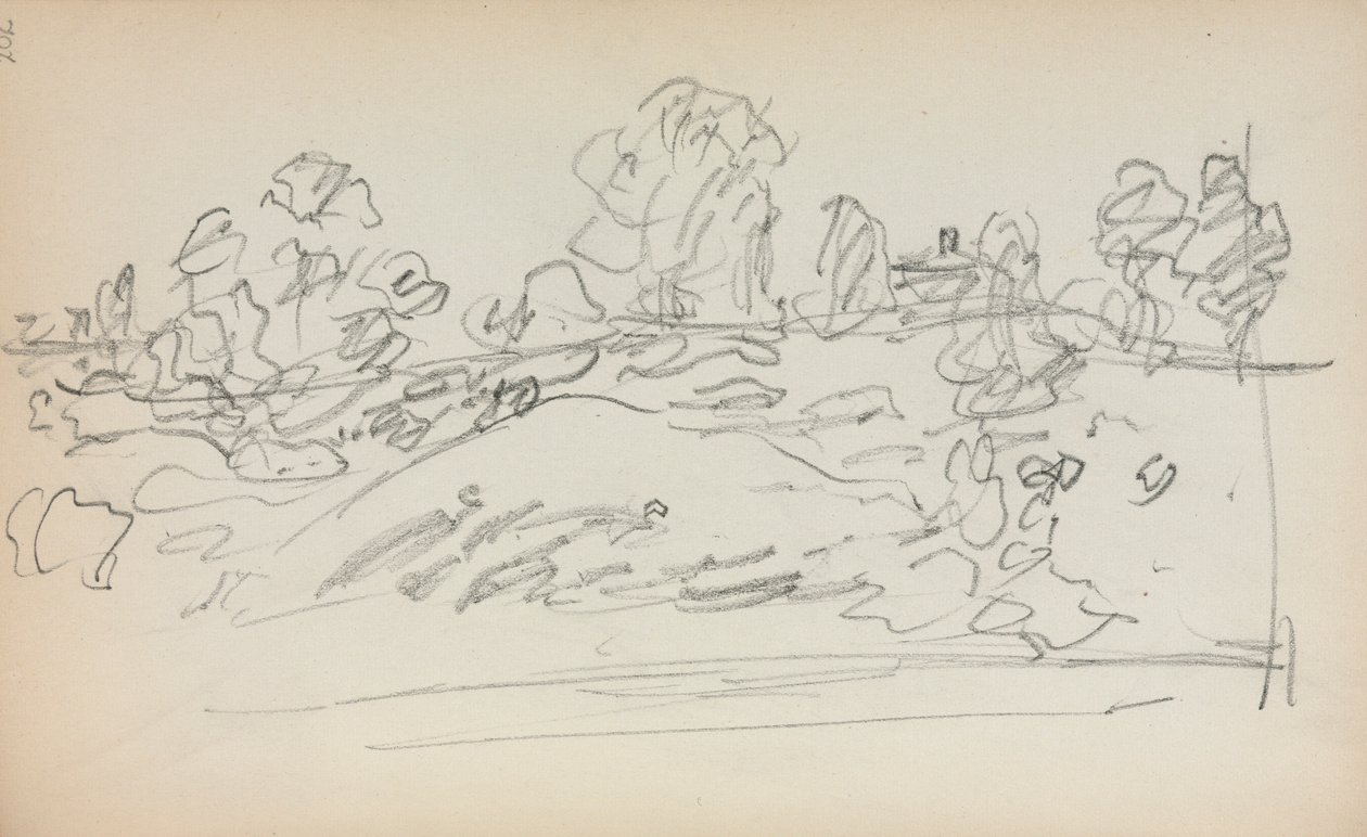 Italiensk skissebok: Landskap side 202, 1898-1899. av Maurice Brazil Prendergast