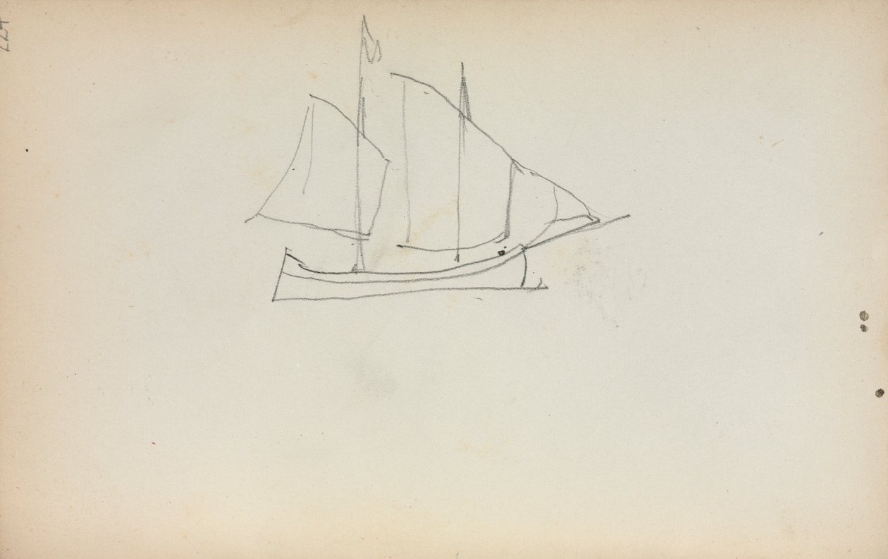 Italiensk skissebok: Seilbåt side 224, 1898-1899. av Maurice Brazil Prendergast
