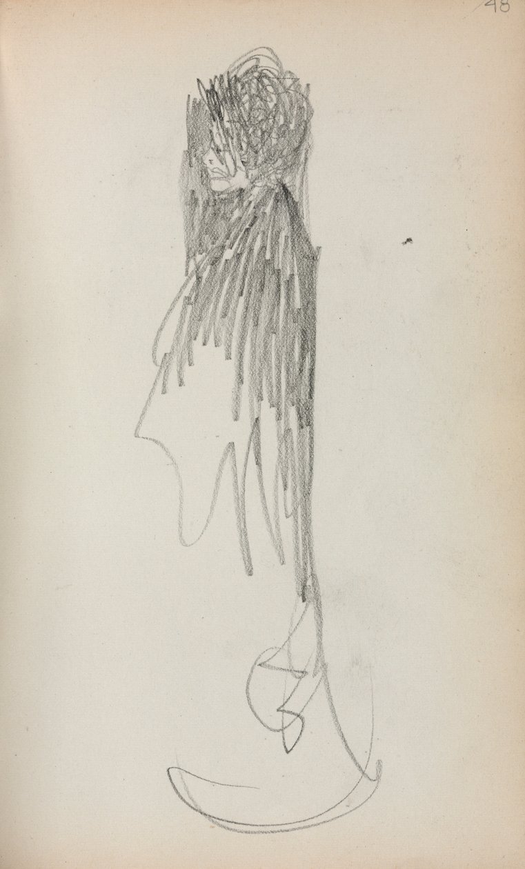 Italiensk skissebok: Stående kvinne på profilside 48, 1898-1899. av Maurice Brazil Prendergast