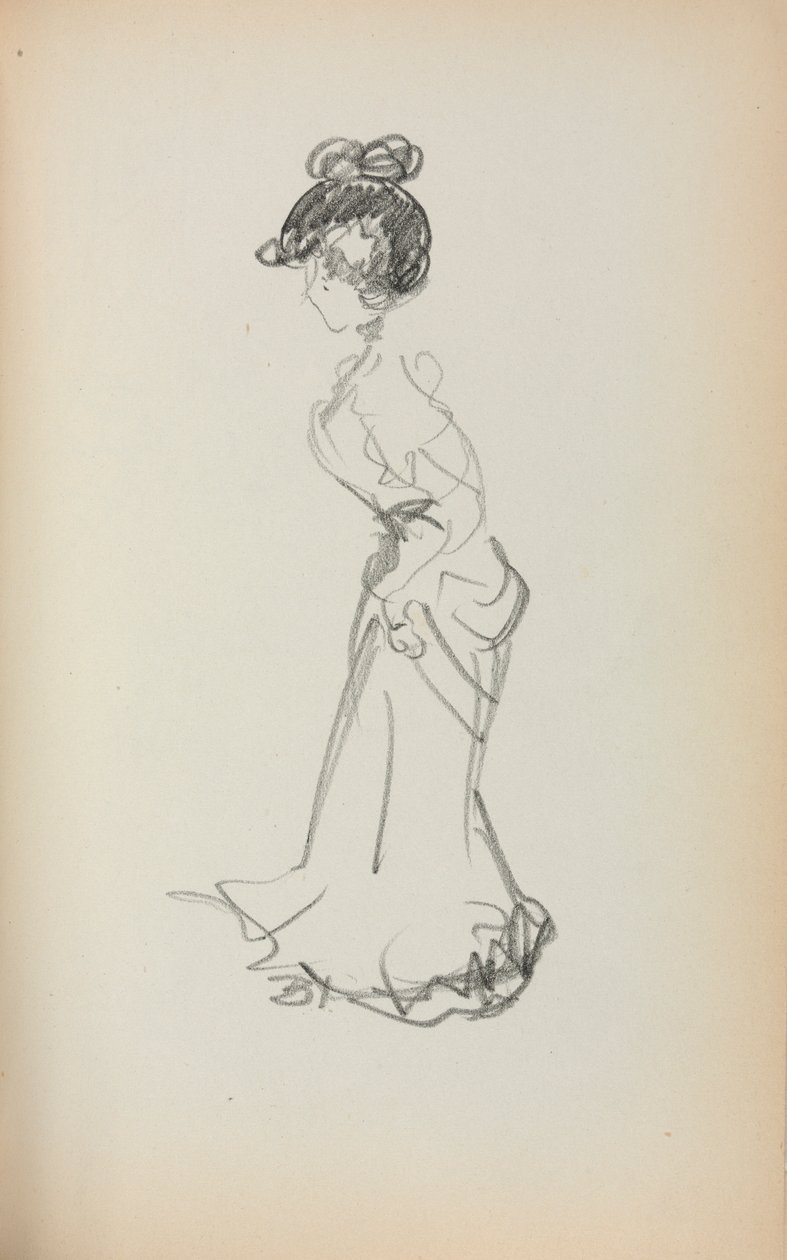 Italiensk skissebok: Stående kvinne side 167, 1898-1899. av Maurice Brazil Prendergast