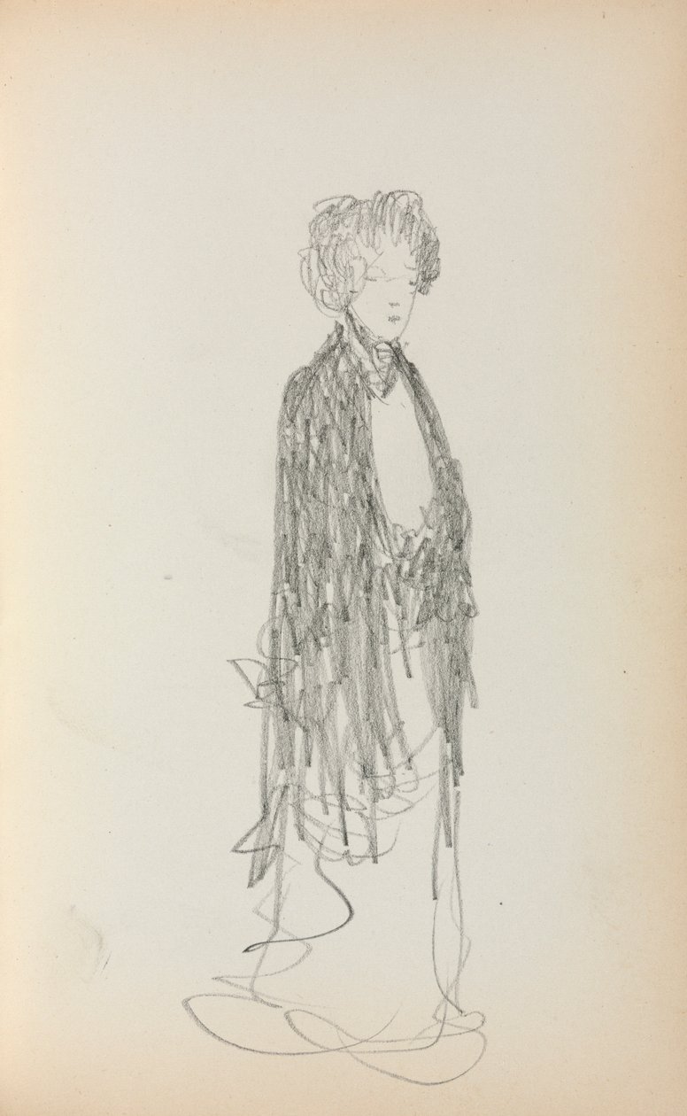 Italiensk skissebok: Stående kvinne side 213, 1898-1899. av Maurice Brazil Prendergast
