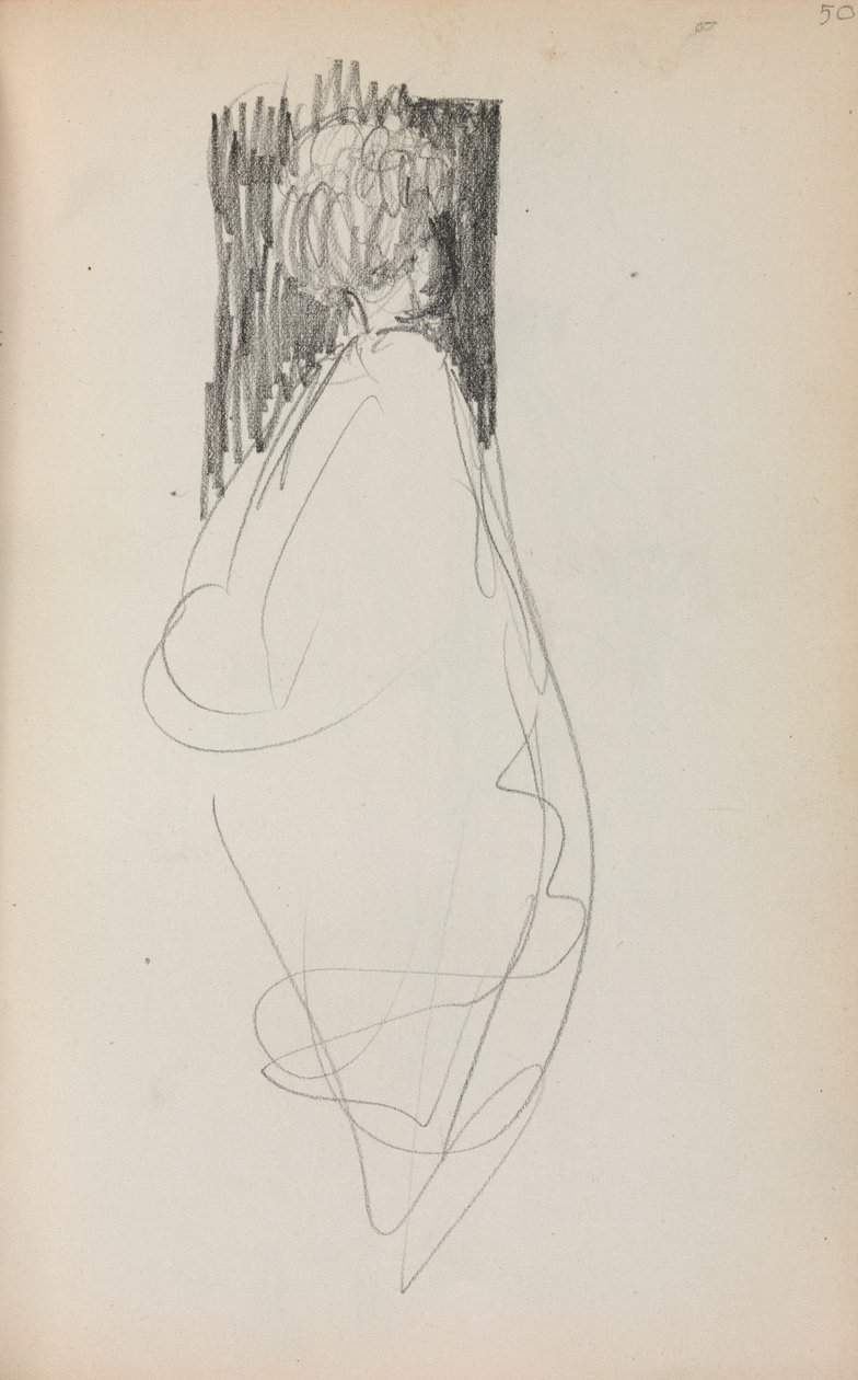 Italiensk skissebok: Stående kvinne side 50, 1898-1899. av Maurice Brazil Prendergast