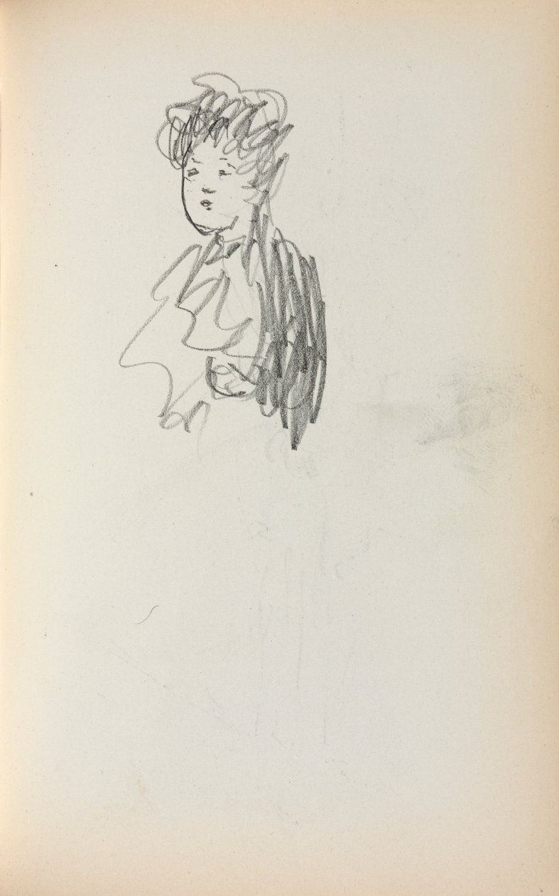 Italiensk skissebok: Kvinne, bystelengde side 127, 1898-1899. av Maurice Brazil Prendergast