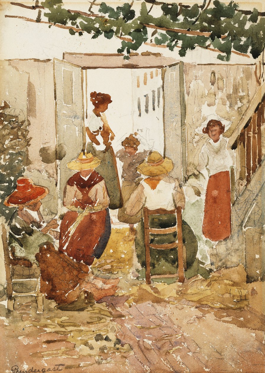 Lacemakers, Venezia, 1898 av Maurice Brazil Prendergast