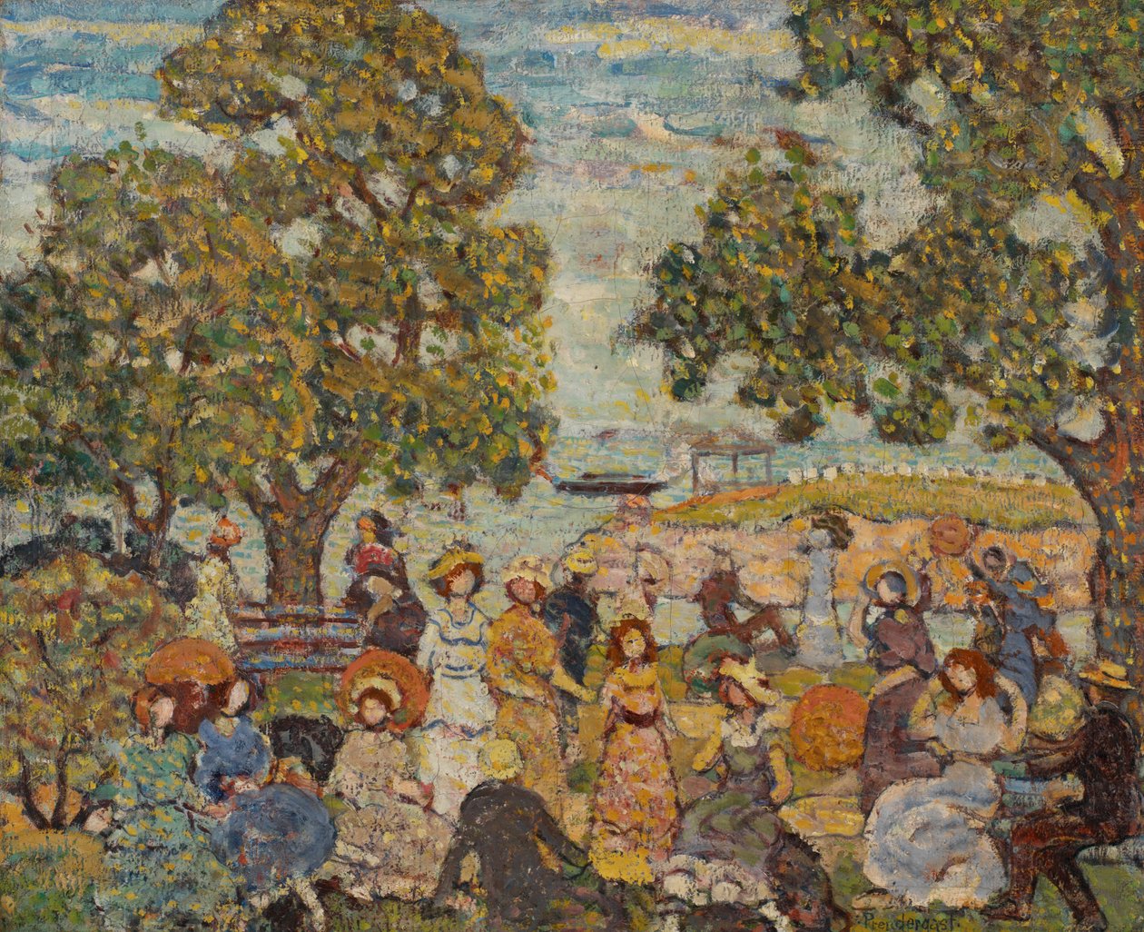 Landskap med figurer av Maurice Brazil Prendergast