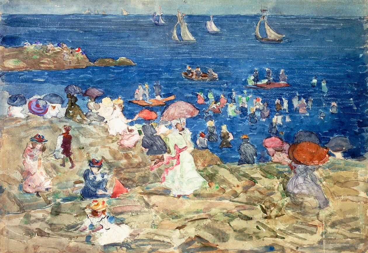 New England Beach Scene, ca. 1896-97 av Maurice Brazil Prendergast