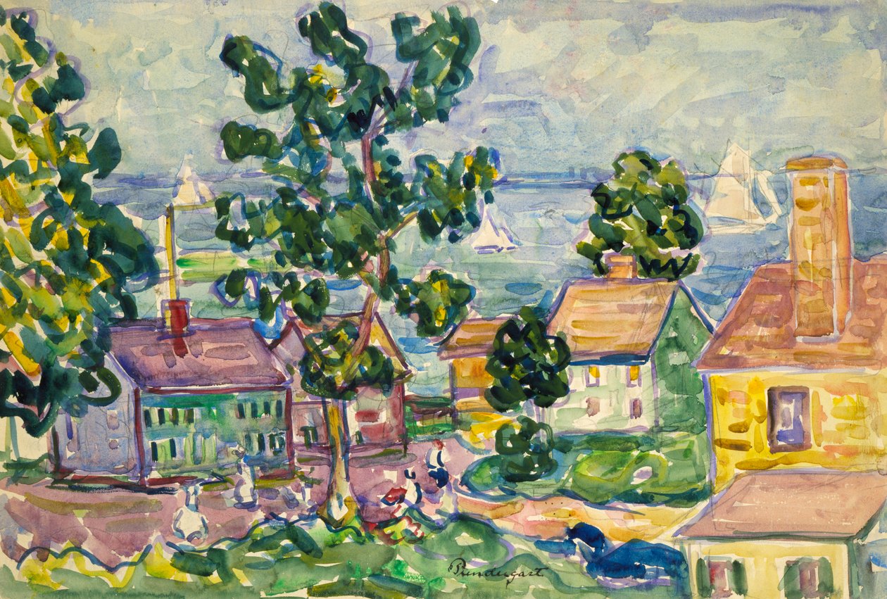 New England Coastal Village, ca. 1915-1918. av Maurice Brazil Prendergast