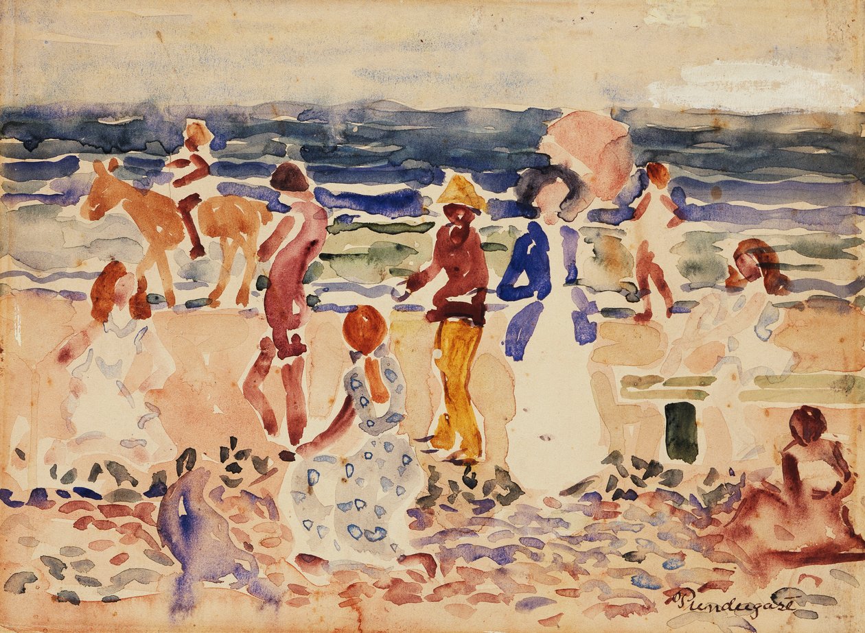 På stranden, ca. 1920-23 av Maurice Brazil Prendergast