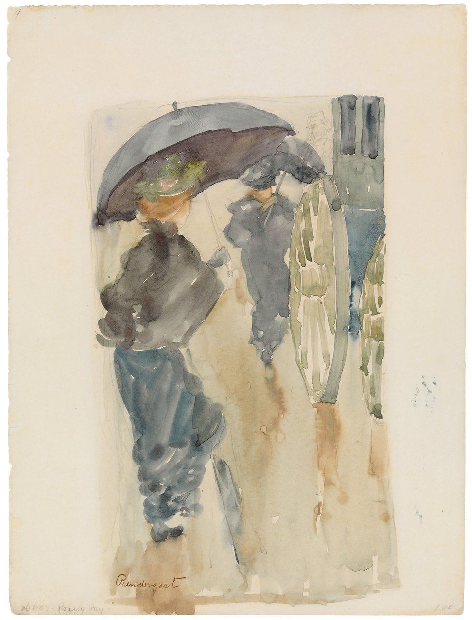Regnværsdag, ca. 1893-94 av Maurice Brazil Prendergast