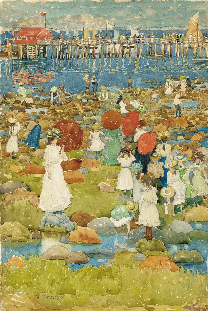 Steinstrand av Maurice Brazil Prendergast