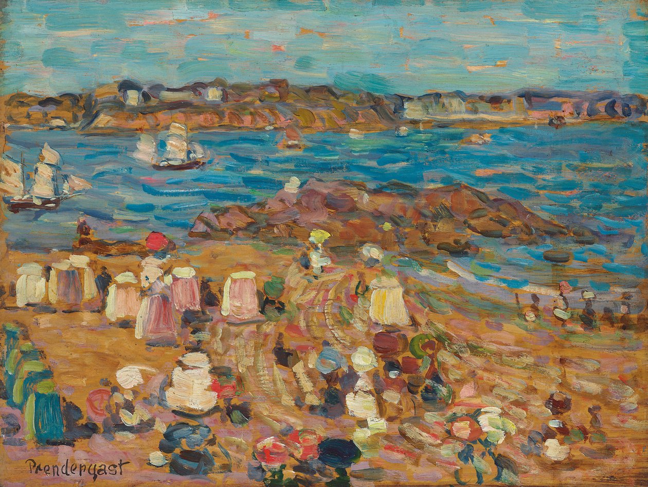 Studie av Malo: The Border of the Sea, ca. 1907 av Maurice Brazil Prendergast