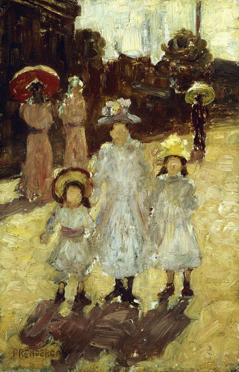 Søndag morgen i Paris, ca. 1892-1894 av Maurice Brazil Prendergast