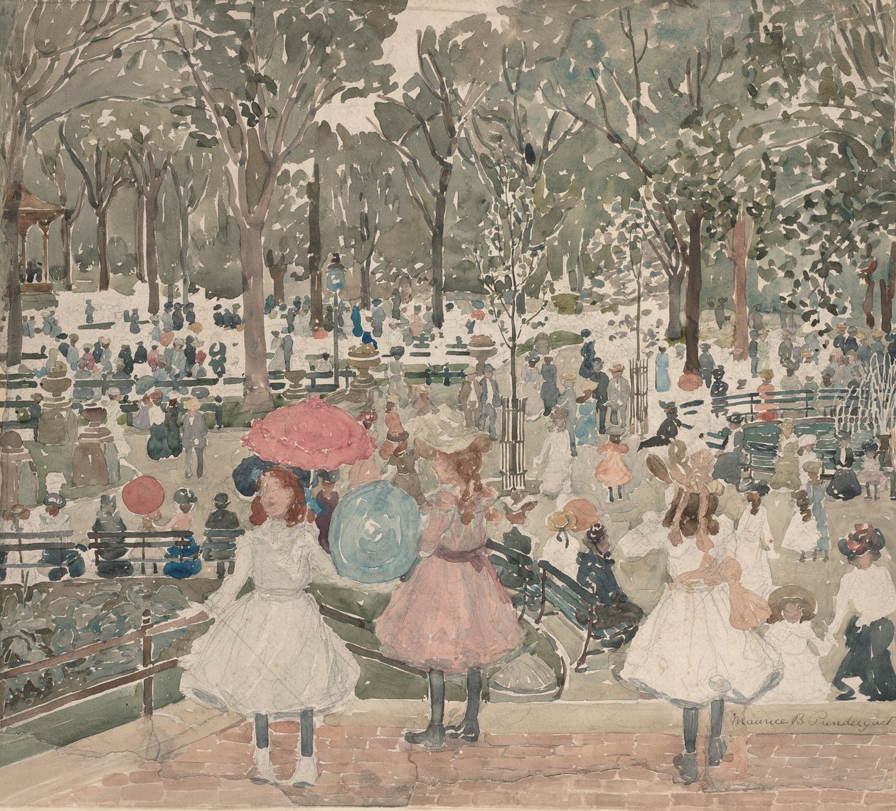 The Mall, Central Park, 19001903. av Maurice Brazil Prendergast