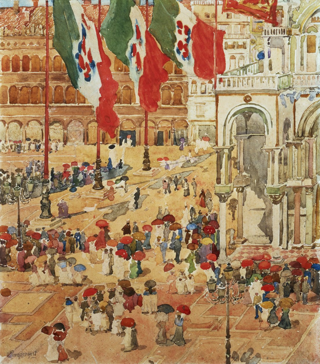 Piazza of St. Marks, Venezia av Maurice Brazil Prendergast