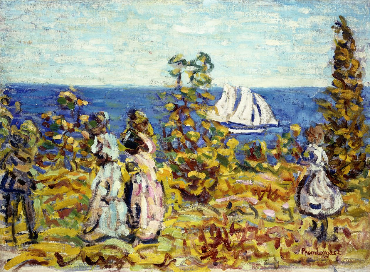 Ser på seilbåten, ca. 1907-1910 av Maurice Brazil Prendergast