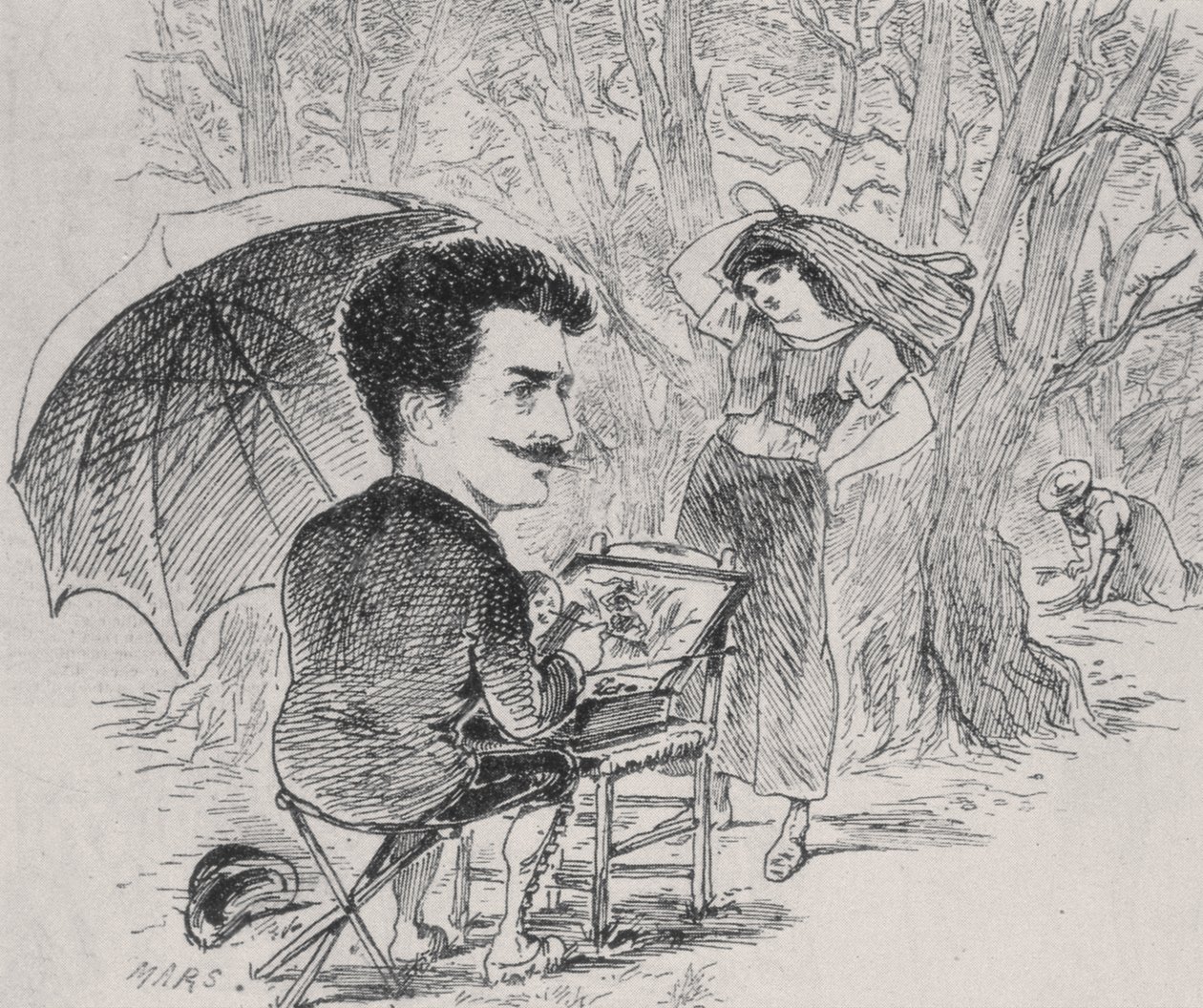 Rops maler olivenplukkerne sine, 1877 av Maurice Charles Mathieu Bonvoisin