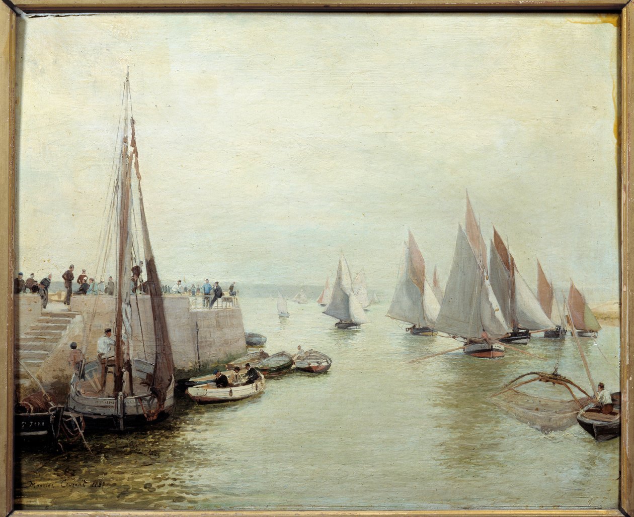 Fisket kom tilbake i 1880. Maleri av Courant Maurice (1847-1925) av Maurice Courant